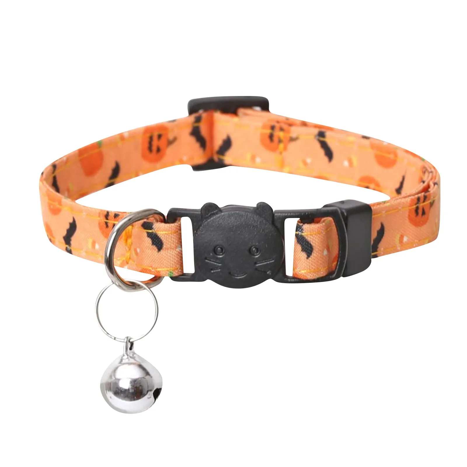 Cat Pet Collar Ghost Festival Detachable Bow Collar Holiday Printing Pattern Dog Collar Halloween Cat Collar