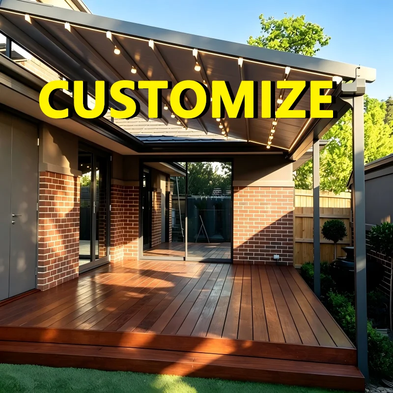 Any Size Custom Aluminum Bioclimatic Pergola Kits Adjustable Louvers Remote Control Waterproof Easy Install Outdoor Yard Privacy