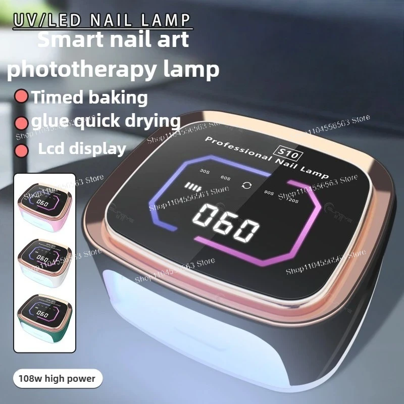 Professional Nail UV LED Lamp Dryer HD Display Smart Wireless Nail Drying Lamp for Fast Dry Curing All Polish Gel Plug-in Use
