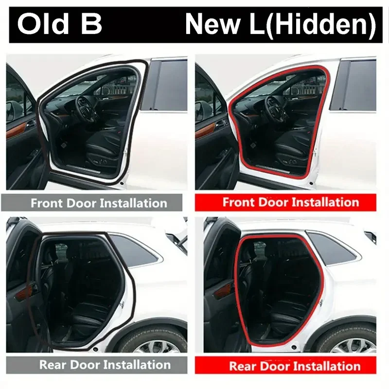 Uszczelka do drzwi samochodowych Gumowa dwuwarstwowa uszczelka Dźwiękoszczelne wodoodporne listwy progowe do bagażnika maski drzwi samochodu