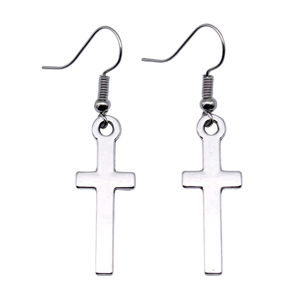 1pair Cross Hoops women ornaments Jewelry and Accessories cute hook Size 18x19mm