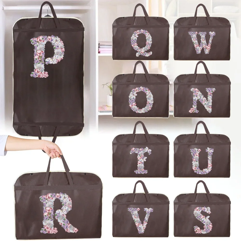Clothing Protective Cover Multifunctional Hanging Moisture-proof Organizing Bags Fully Enclosed Zipper Bag Rose Flower Series