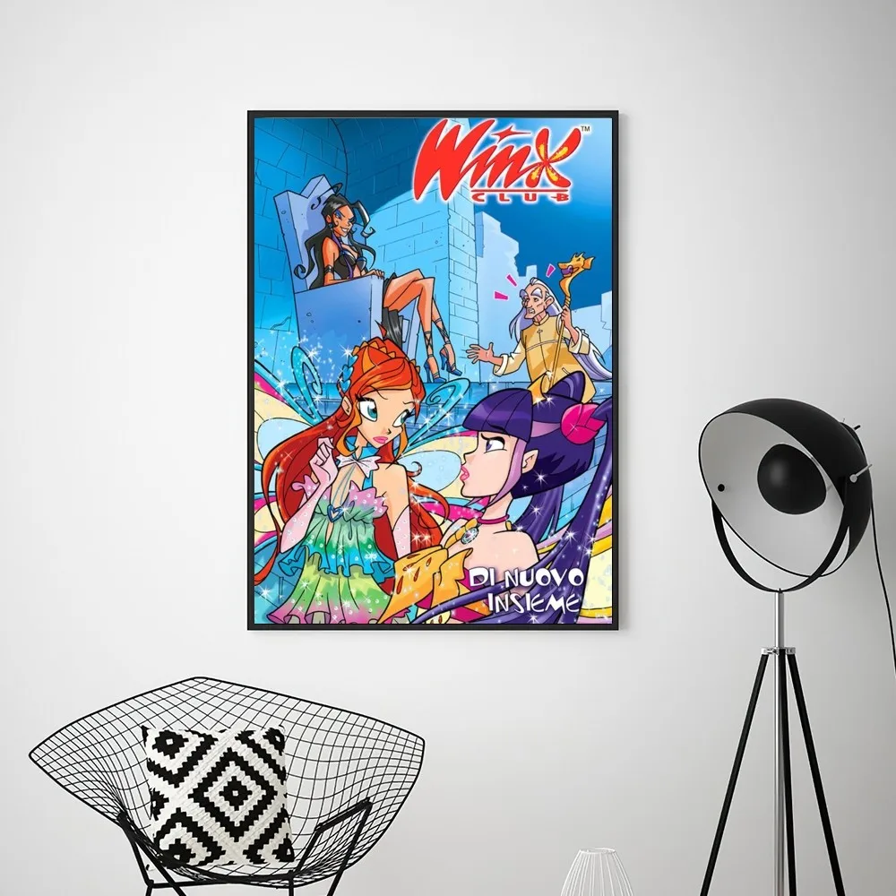 Girl W-Winx Cartoon Clubs Poster Prints Wall Pictures Living Room Home Decoration