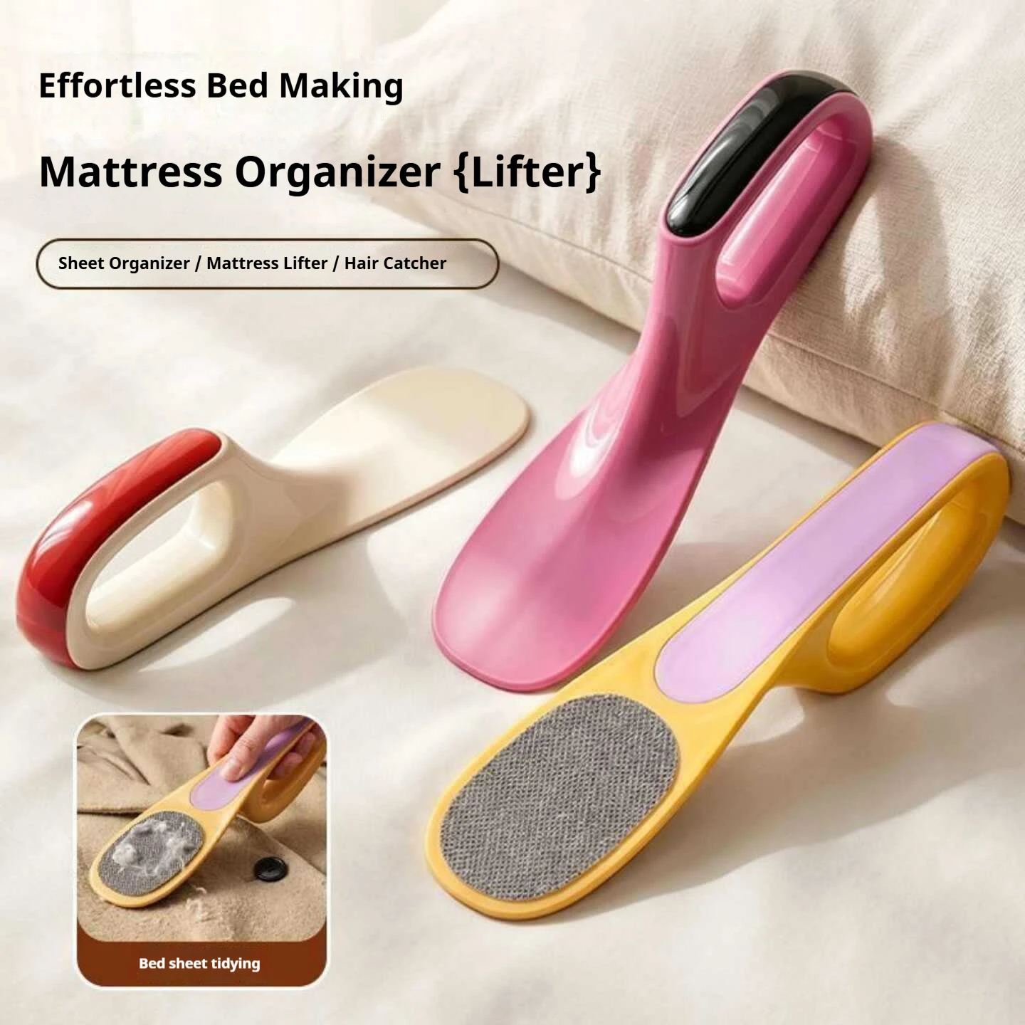 Aliexpress 2/1 Piece Random Color 3-in-1 Mattress Lifter and Sheet Organizer, Home Bed-Making Aid, Lint Brush, Bed Crevice Cleaner, Suitable for Various Scenarios, Makes Hands More Free, Great Gift Choice - Aliexpress Deal