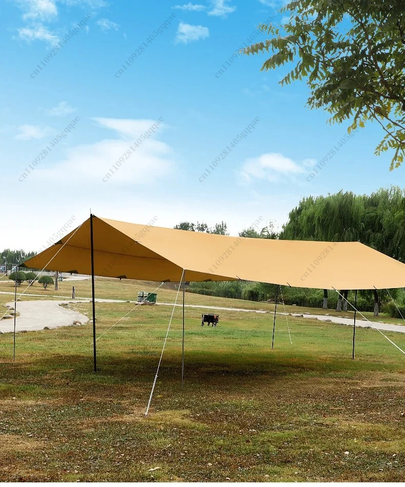 6*8m Large Canopy Waterproof Oxford Silver Coated Outdoor Camping Awning Sunshelter Tarp More Hanging Points New