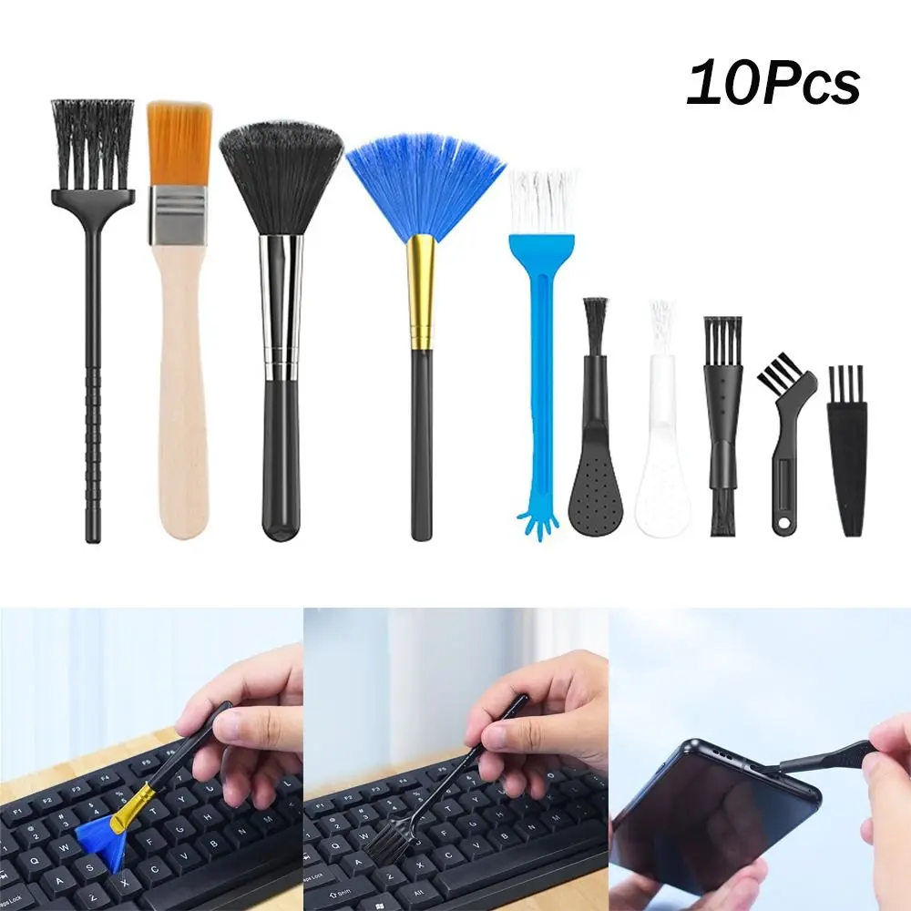 10pcs Keyboard Cleaning Brush Kit Small Computer Dust Brush Cleaner Anti-static For Laptop USB Household Cleaning Tool