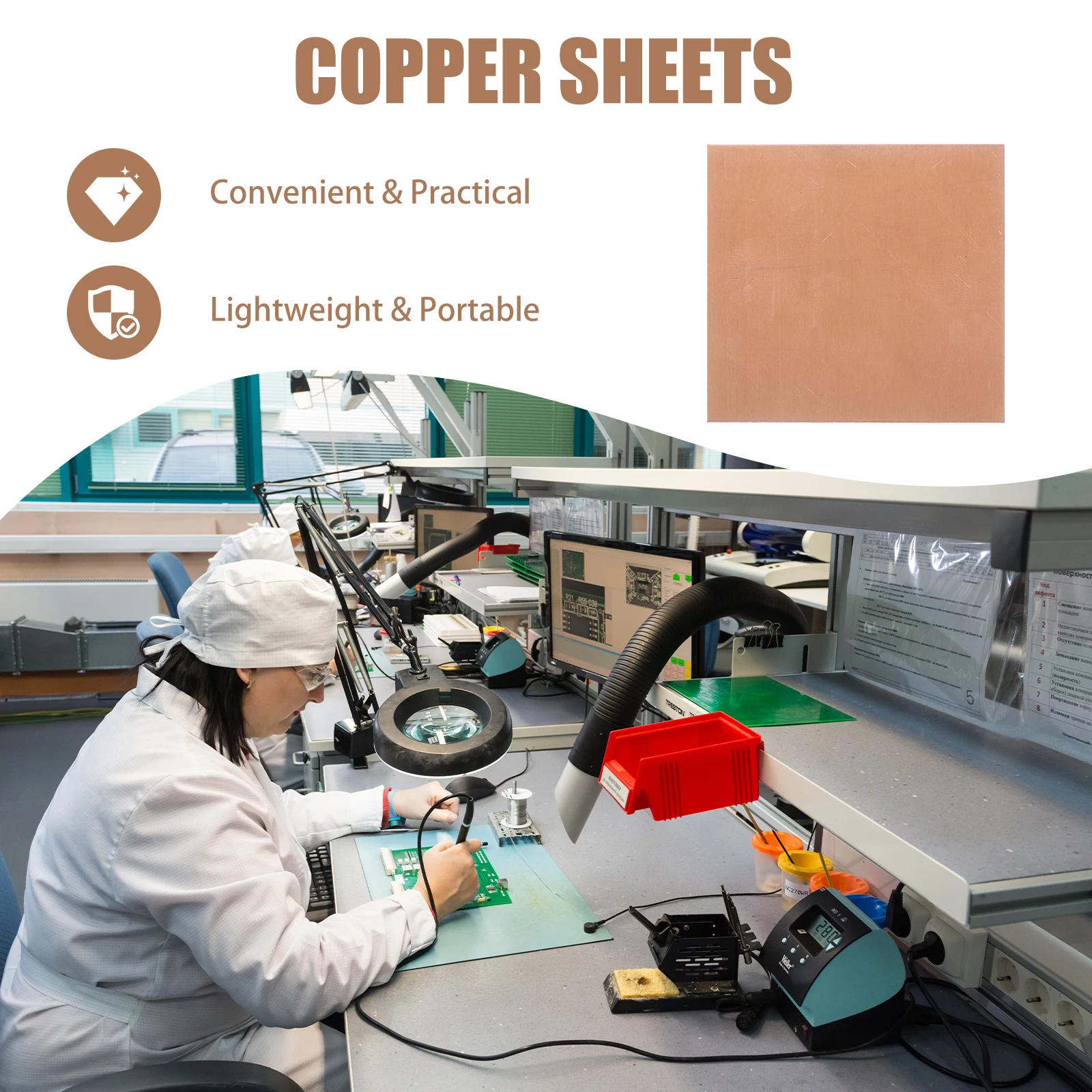 

Copper Sheets High Hardness Sturdy Lightweight Metal Sheets For Crafting Jewelry Diy Projects Tools Parts