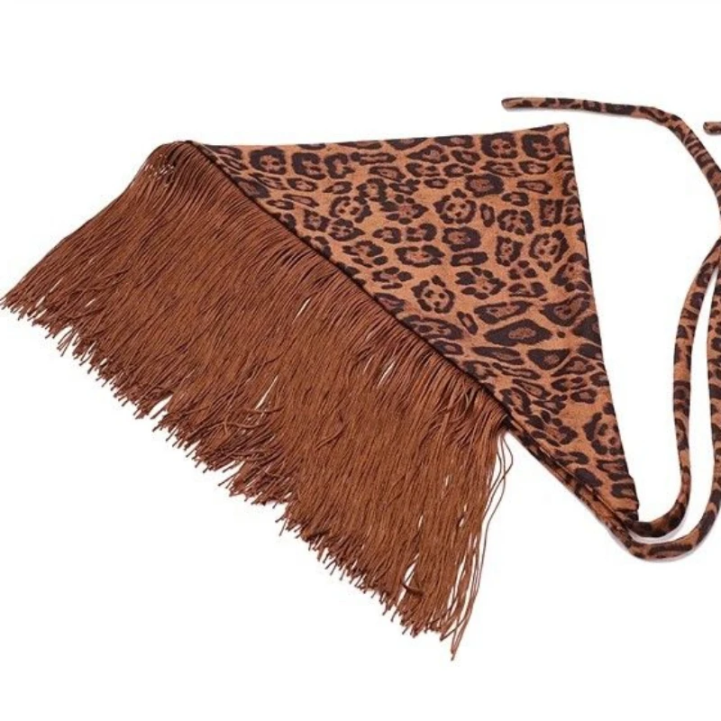 Y2k – jupe à franges esthétiques imprimé léopard pour femmes, Mini jupe trapèze à bandes, Sexy, personnalité irrégulière, Harajuku, Vintage