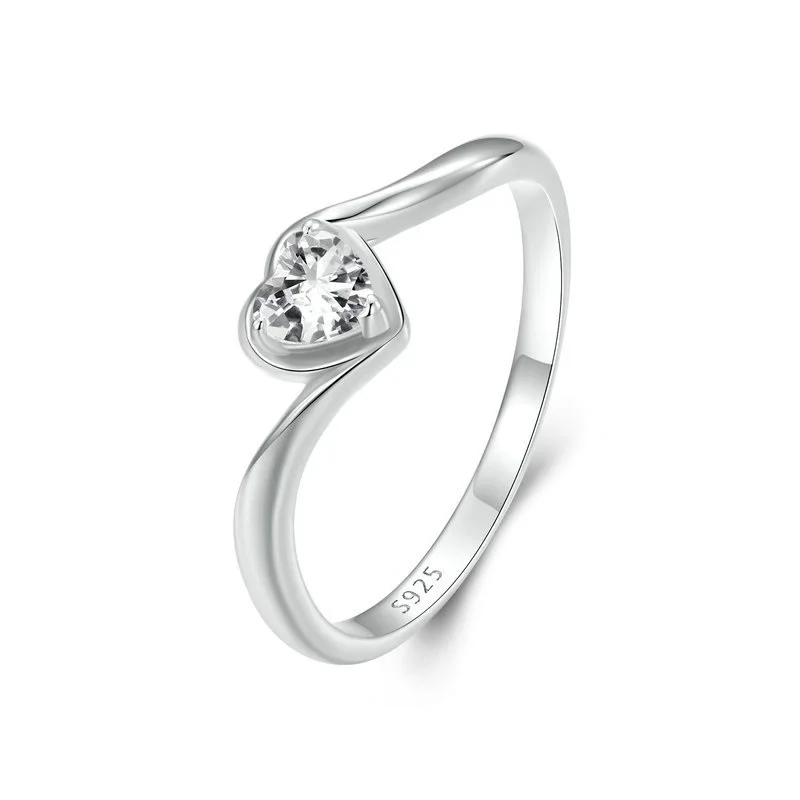 

Ourfuno 0.3CT D Color VVS1 Heart Shape Moissanite Ring For Women Romantic 925 Sterling Silver Ring Party Wedding Jewelry Gift