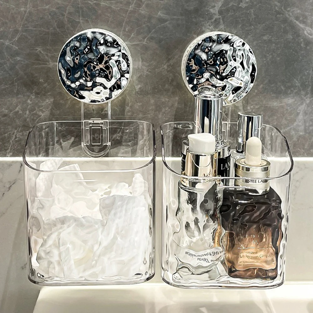 

Light Luxurys Style Glacier Pattern Suction Cup Shelf Durable Toiletries Organizing Rack For Home Kitchen