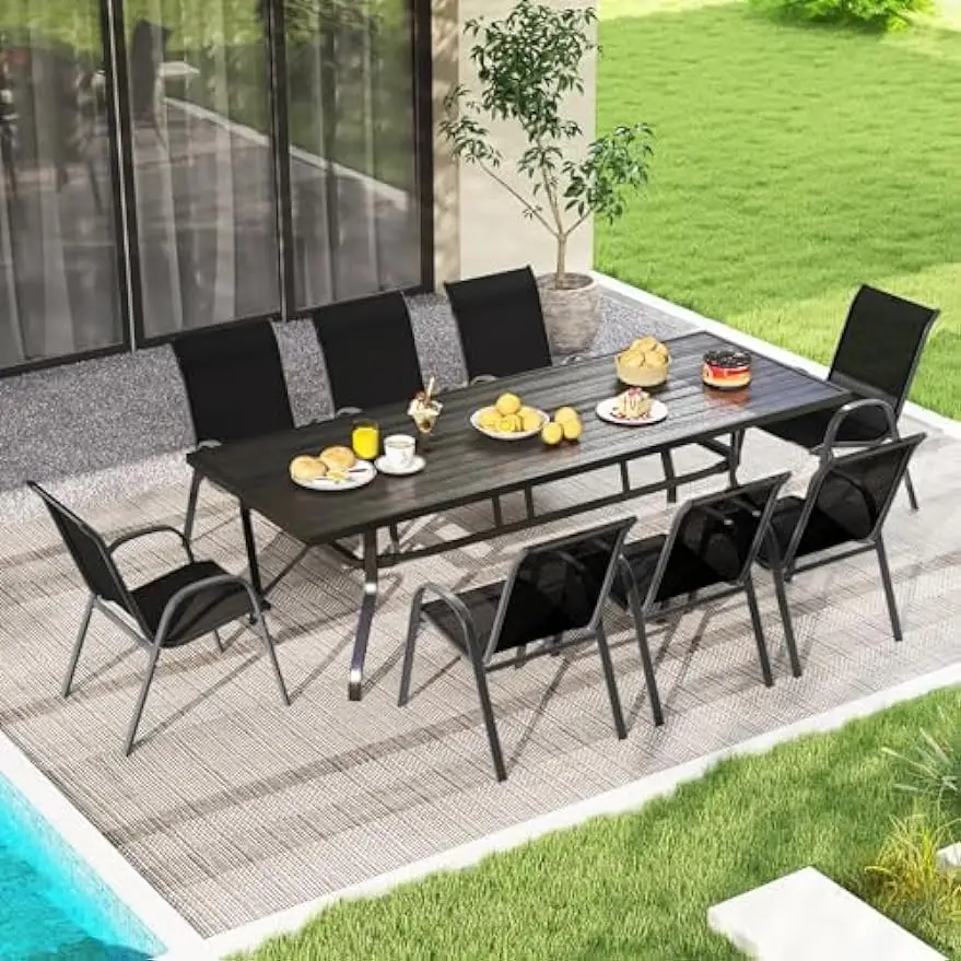 Terrassen stühle 4er-Set, stapelbare Terrassen stühle mit Armlehnen und atmungsaktivem Sitz stoff, Esszimmers tühle für die Terrasse