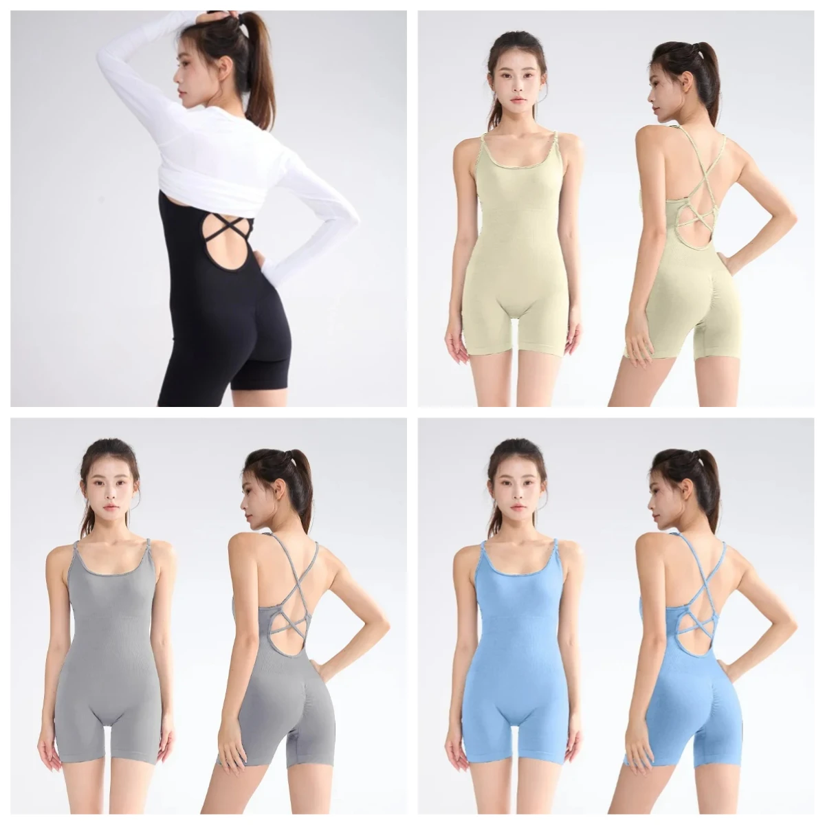 

CrossBackYogaSportsClothingExposureQuickdrySexyStrapSuitable forFitnessYogaWearWomanClothingGymWearJumpsuitCroptopsWomen's bra