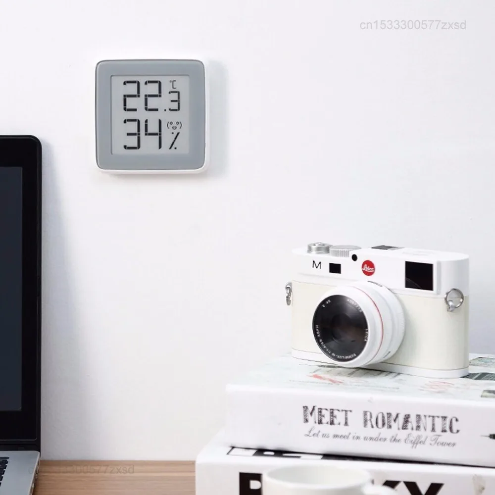 Miaomiaoce E-Link INK شاشة ذكية محطة الطقس الرقمية عالية الدقة ميزان الحرارة الرطوبة درجة الحرارة مقياس الرطوبة #5