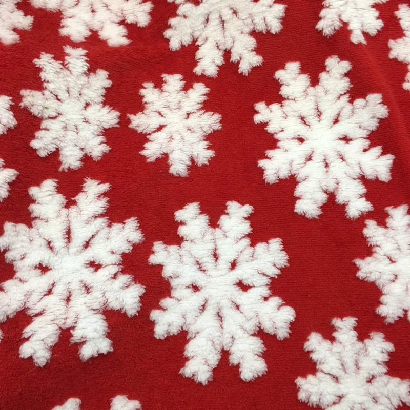 新しいプレミアムポリエステルラムウールフリース生地 - クリスマスフランネル3Dジャカード DIY＆デコレーション用
