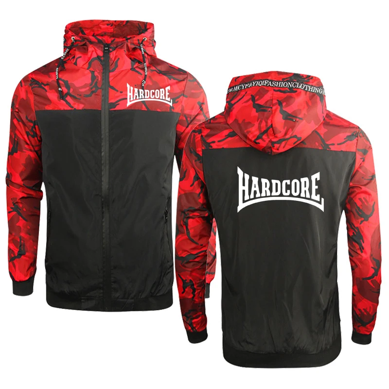 Men's Jacket Camouflage Outwear Hardcore Ma1 Bomber Print Casual Hooded Jacket HipHop Large Size Zipper Outdoor Sweatshirt