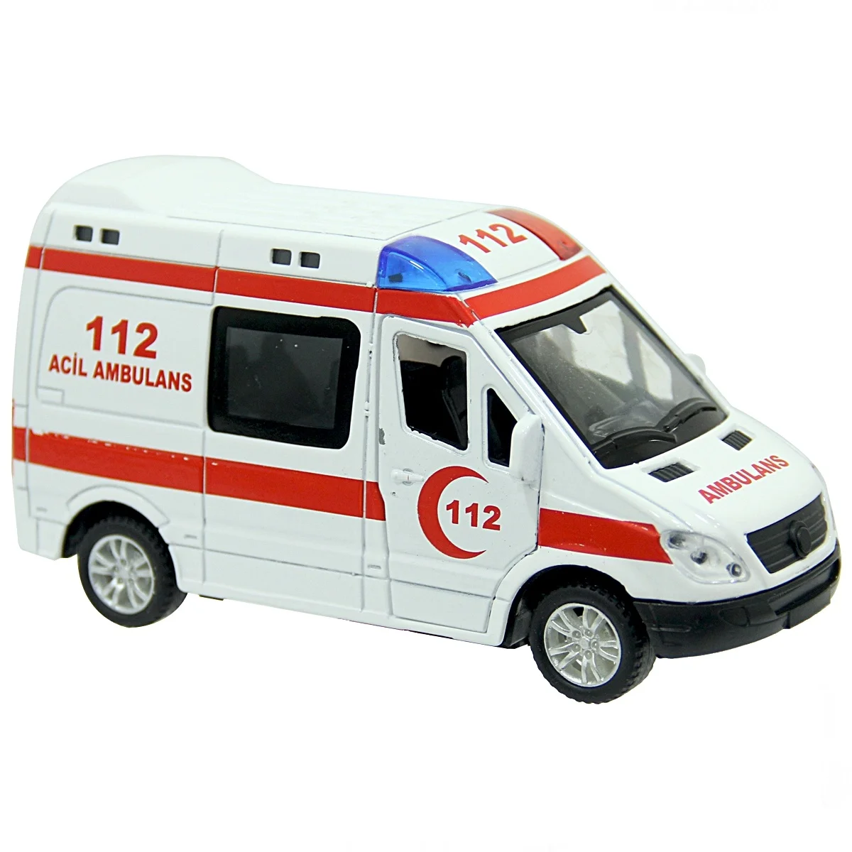 Illuminated voice 112 Metal ambulance with battery