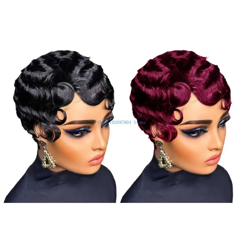 

N7YF Modern Short Curly Natural Look Role Play Party Accessory
