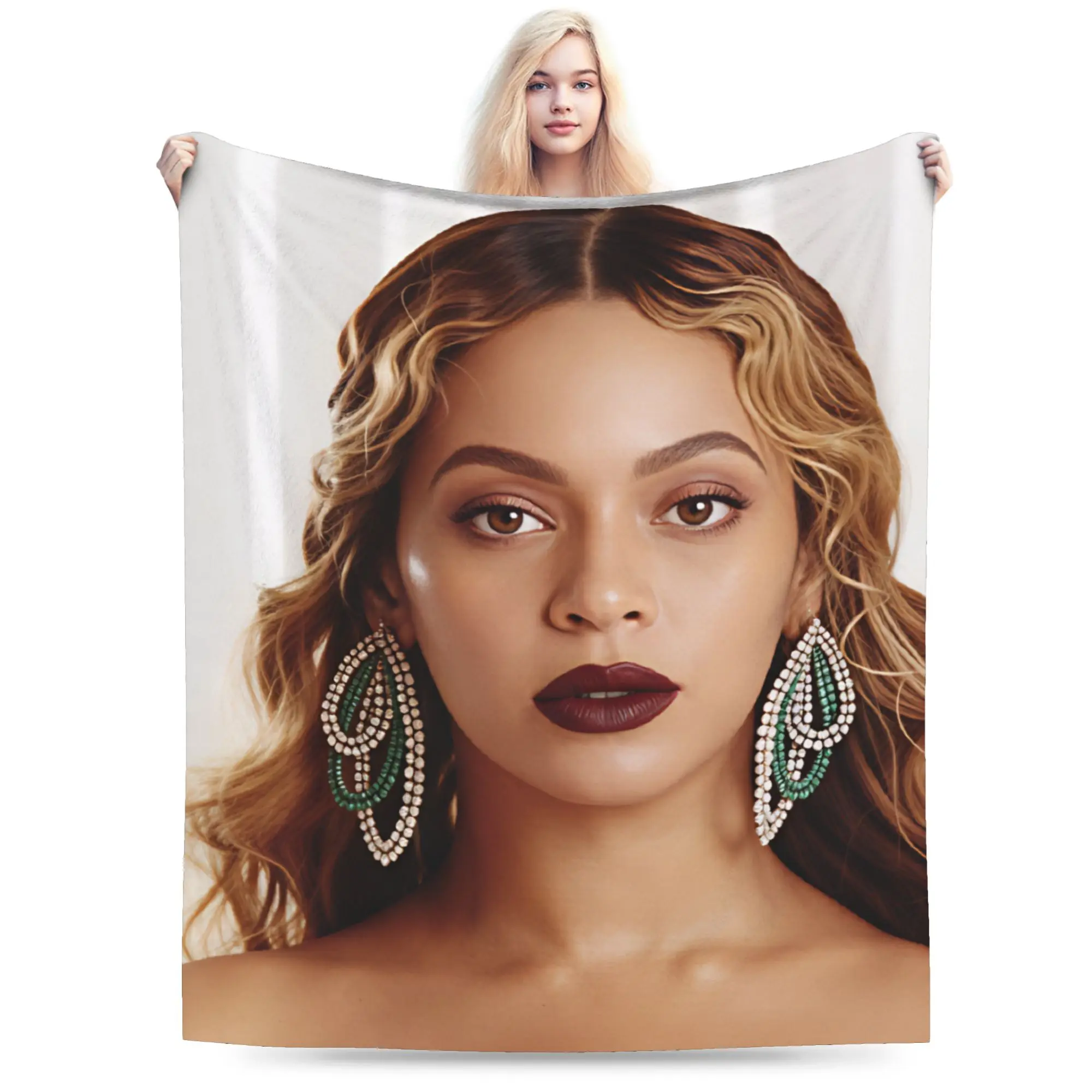 Pop Music Beyonce  Plush Blankets Boy Girl  Flannel Throw Blanket For Couch Chair Sofa Bed Soft Warm Custom  Quality Bedspread