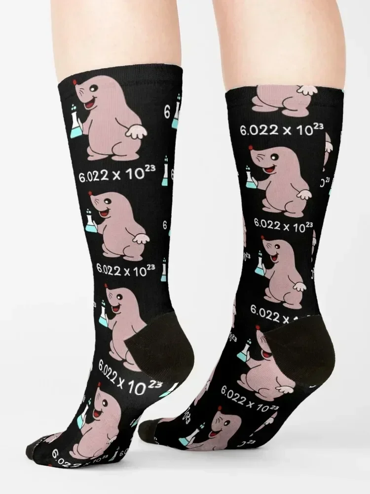 Cute Mole Chemist. Avogadro's Number Pun. Socks Non-slip shoes retro Stockings Men's Socks Luxury Women's