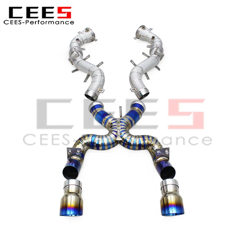 

CEES Catback Exhaust System for Mclaren 650S/625C Spider/Coupe 3.8T 2014+ Valved Muffler SUS304 Free Flow Downpipe Exhaust Pipes