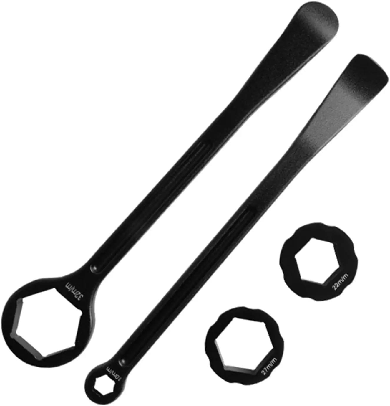 

Motorcycle Tire Tool: 2-Piece Set with 32mm Hex Wrench and Tire Lever - All-in-One Kit for Roadside Repairs and Safe Tire