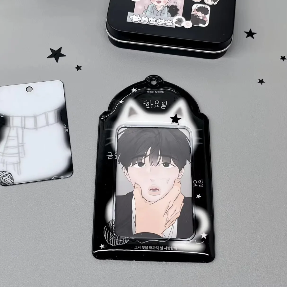 Koreanisches süßes Kätzchen, 7,6 cm, PVC-Kartenrahmen, Polaroid-Stil, Display, Sammlerspielzeug, ideal für Unterkunft und Dekoration