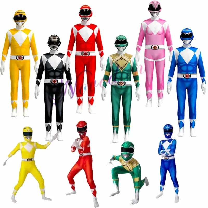 Adulto niños poder Morpher superhéroe Samurai Sentai shinkager Rangers cosplay fantasía disfraz de Halloween máscara para hombres niño Cosfam