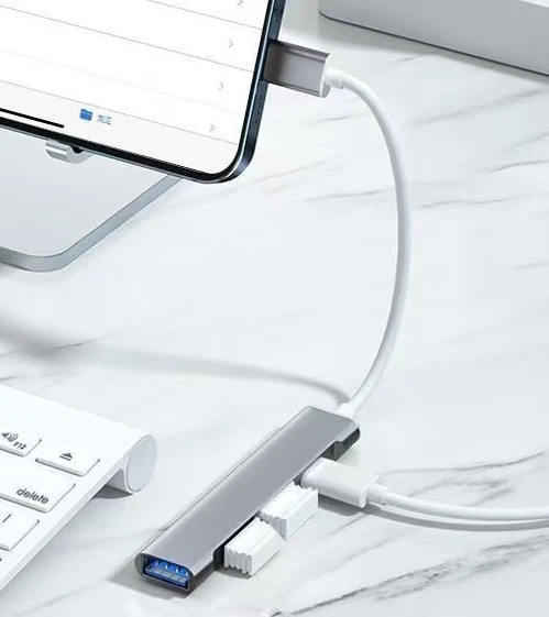 USB Hub 3.0 4 Port Multi Splitter Adapter OTG Co Working Space Laptop Peripheral Connect