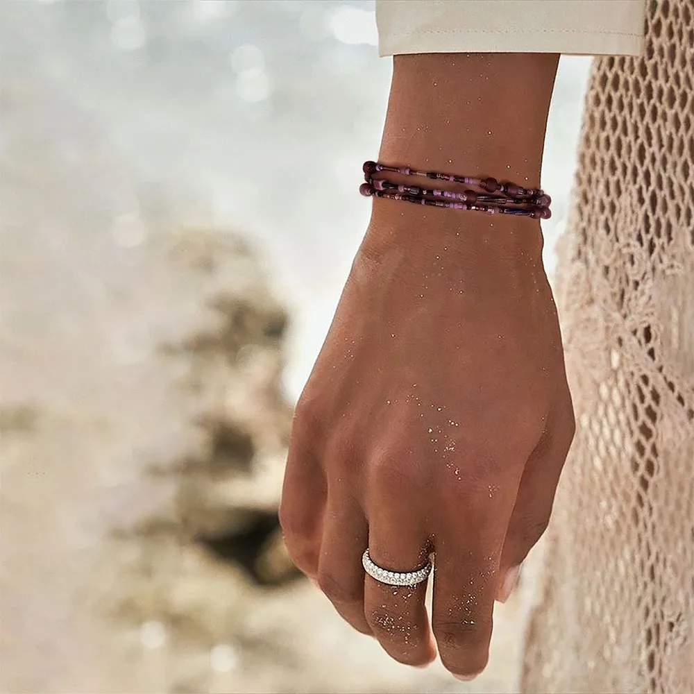 Rice bead bracelet Creativity Multiple layers Bohemia Crystal Hand weaving Adjustable Female Fashion Simplicity Beaded bracelet