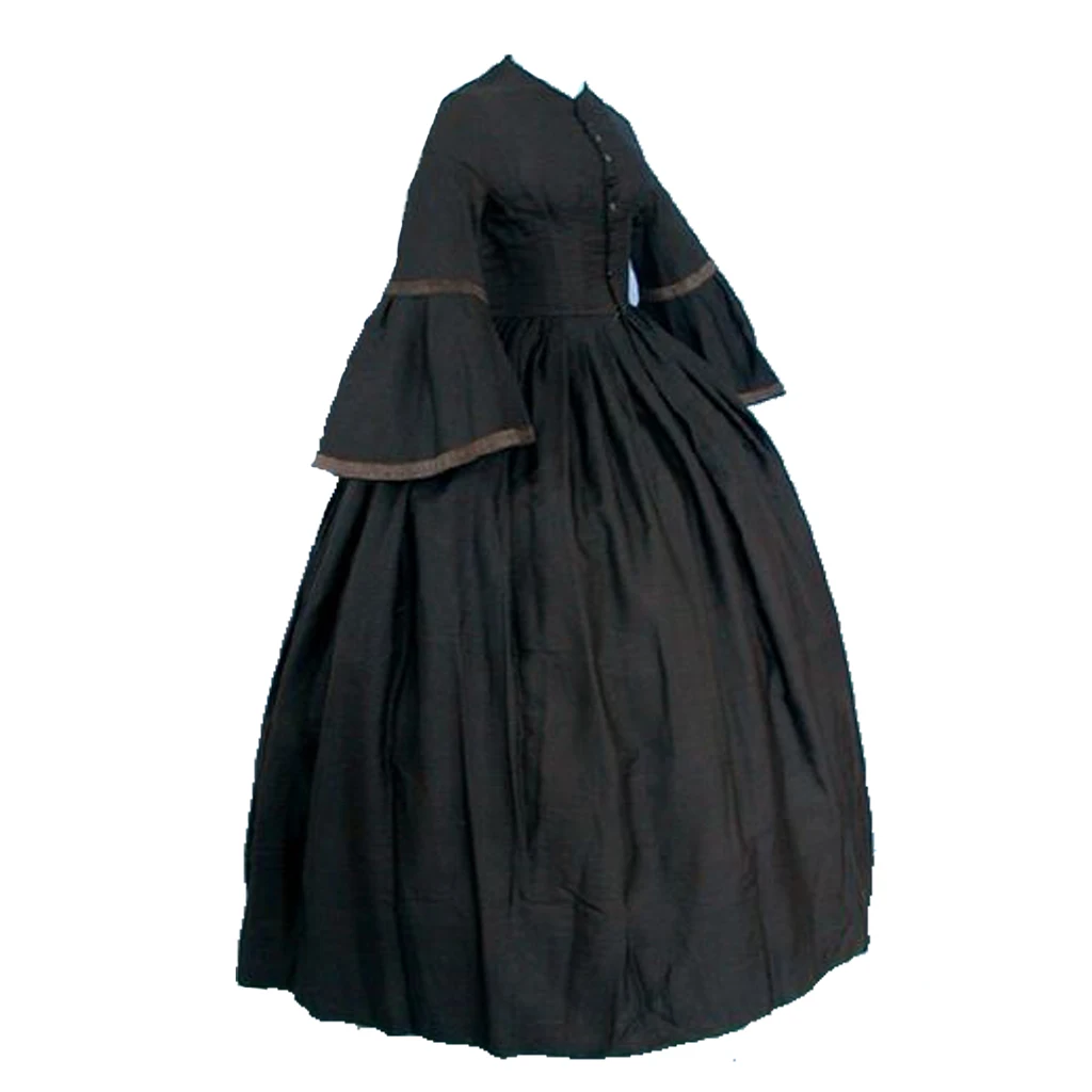 Gone With The Wind Scarlett Mourning Dress Victorian Civil War Balck Dress Costume Civil War Day Dress Gown Costume Custom Made