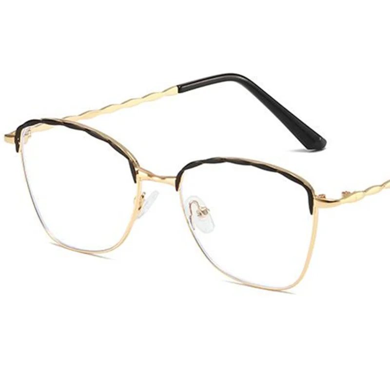 

Anti-Blue Ligjt Glasses Women Semi-Rimless Eyewear Adumbral Anti-UV Spectacles Retro Eyeglasses Eyebrow Ornamental Google