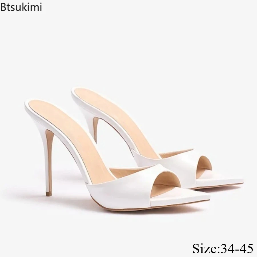 Ladies' New Slim High-heeled Slippers Grace Fashion Pointed and Sexy Open Toe Sandals Party Wedding Stripper High-heeled Shoes