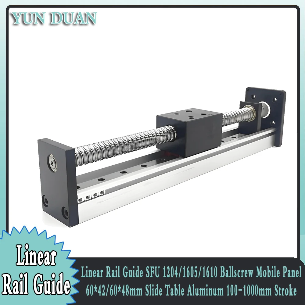 corredica deslizante linear do curso ballsscrew do modulo 100 1000 mm da tabela do trilho do guia sfu1204 1605 1610 6042 6048 cnc movel xyz de panle 01