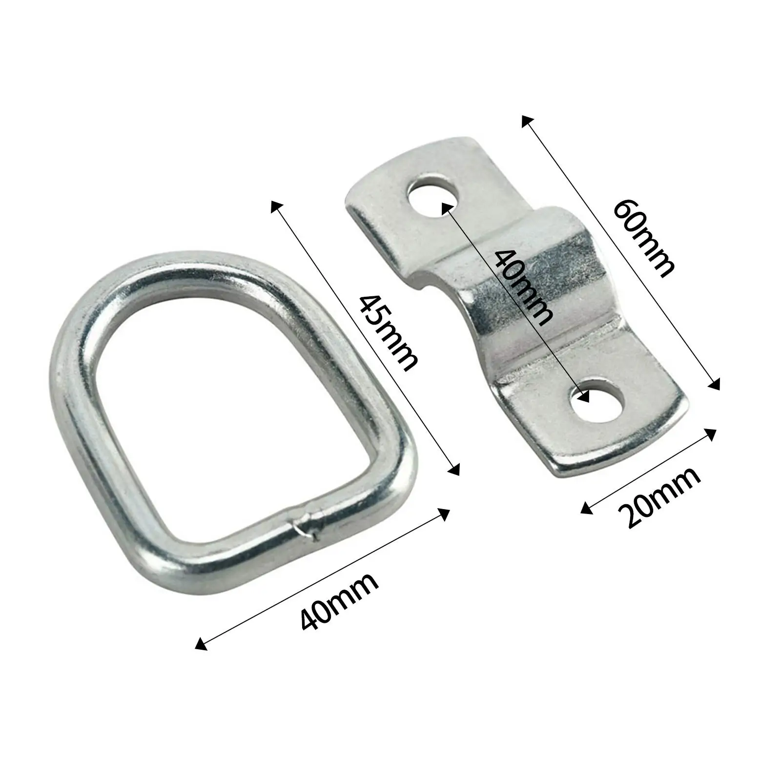 D Ring Surface Mount Cargo Lashing Lifting Ring Anchor Tiedown Anchors Tie Down Ring for Boat Trucks Trailers RV Campers