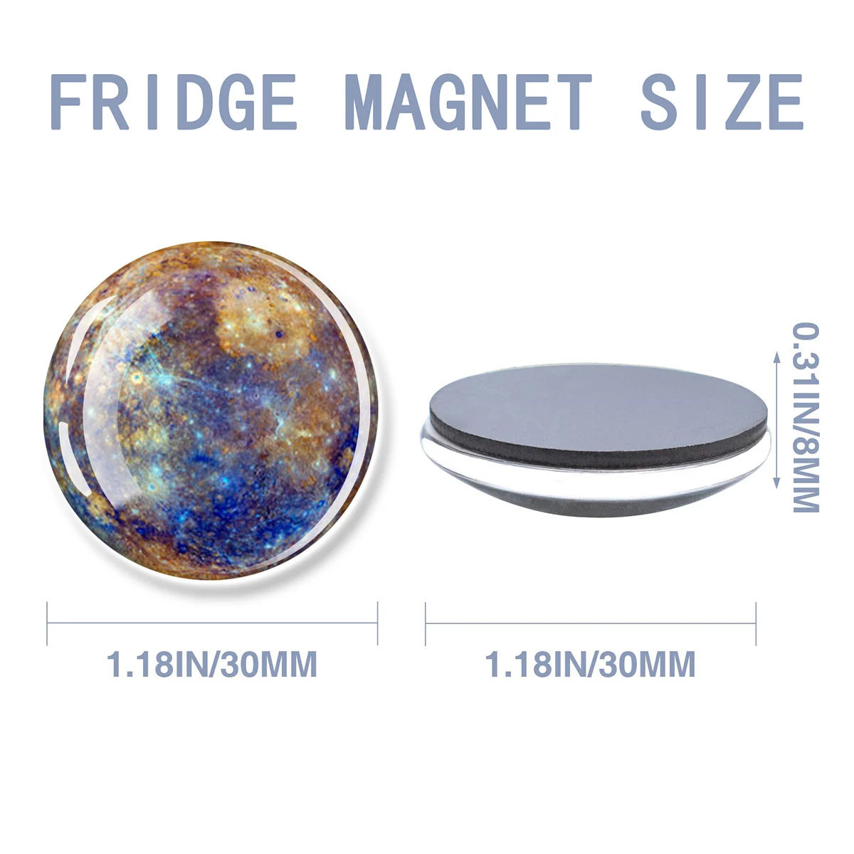 1pc Mars Venus Mercury Saturn Planet Fridge Magnet 30MM Glass Magnetic Refrigerator Stickers Gift for Astronomy Enthusiasts