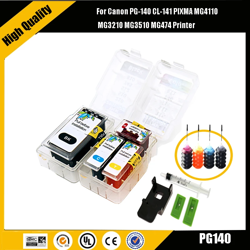 Einkshop Smart pg140 cl141 Ink Cartridge PG140 CL141 Compatible for Canon Pixma MG4110 MG4210 MG3110 MG3210 MG2210 MG3510 MG2580