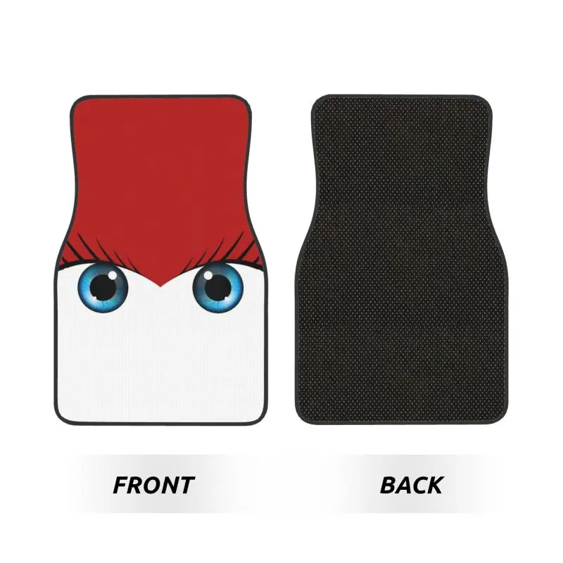 Cute Girl Car Eyes Car Floor Mats Set of 4 Pcs Universal Front and Rear Foot Mats with Non-Slip Rubber Backing Auto Accessories