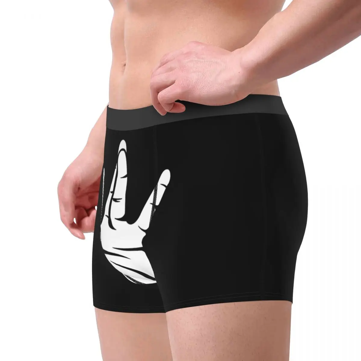 West Coast Rap Hip Hop Hand Sign Hand Gesture Design Underpants Cotton Panties Man Underwear Comfortable Shorts Boxer Briefs