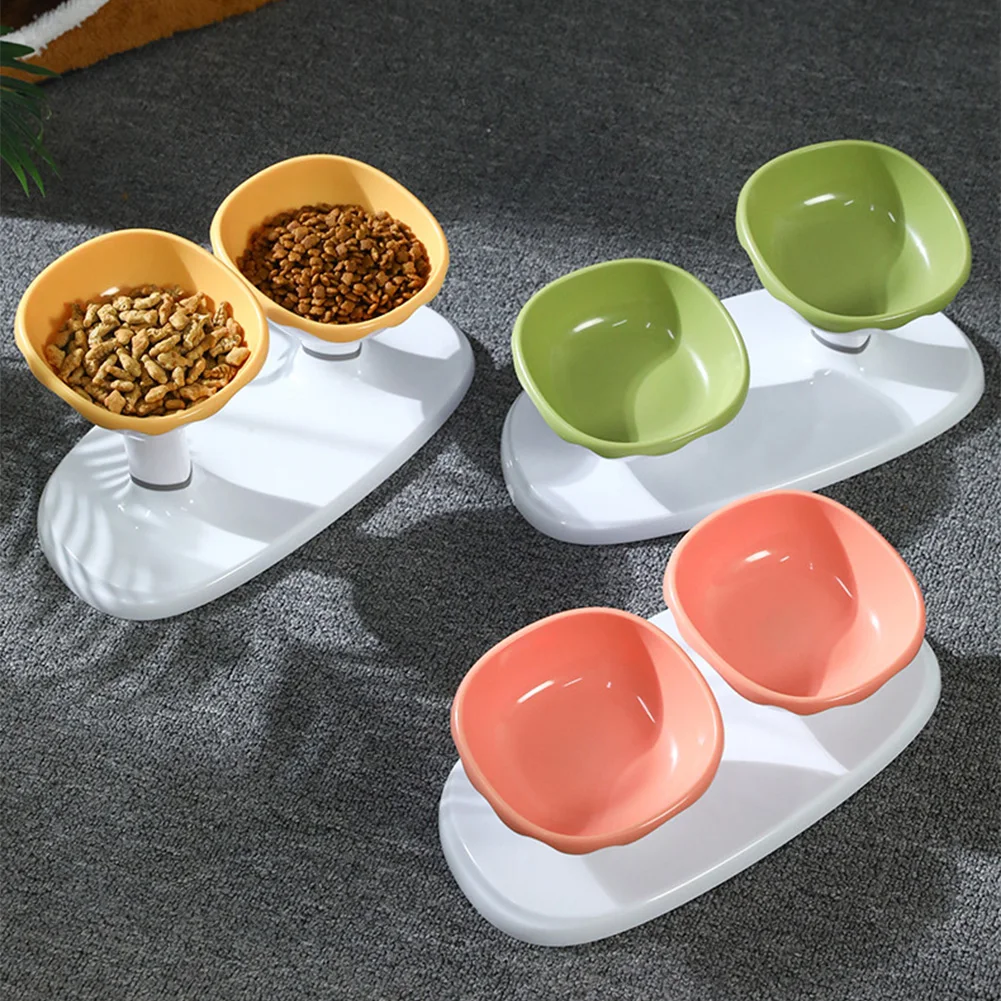 Cat Feeding Bowl Adjustable Height Cat Food Bowl Pet Raised Water And Food Bowl With Anti-slip Pad Elevated Indoor Cat Food Bowl