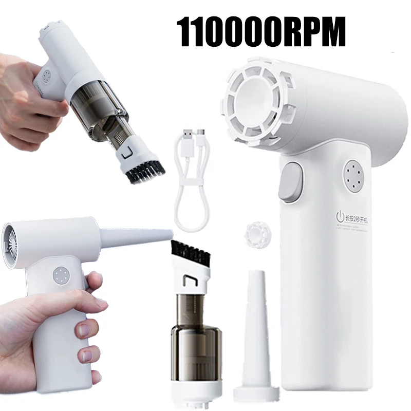 

110000RPM Mini Portable Air Blower Handheld Wireless Turbo Jet Fan High Speed Car Vacuum Cleaner Computer Keyboard Compressed Ai
