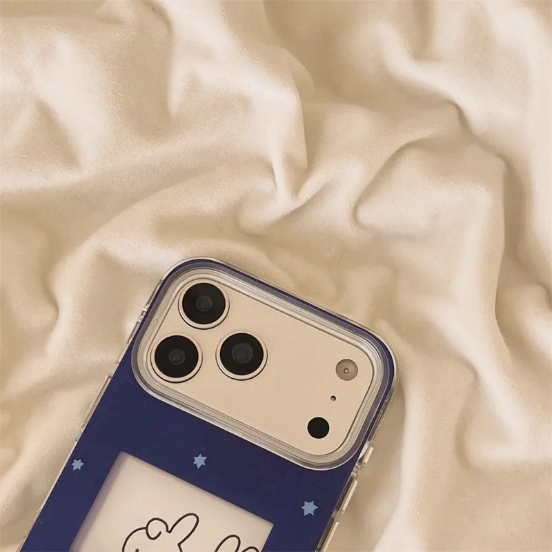 Miffy Kawaii Anime Cartoon Rabbit Mobile Phone Case Ins Female Blue Stars Personality Cartoon Creativity for IPhone17promax
