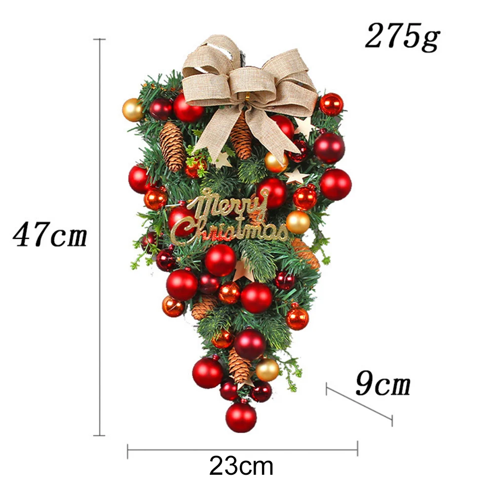 Christmas Decorative Wreath for Front Door and Various Indoor Spaces Crafted Using Plastic and Wire for a Seasonal Festive Look