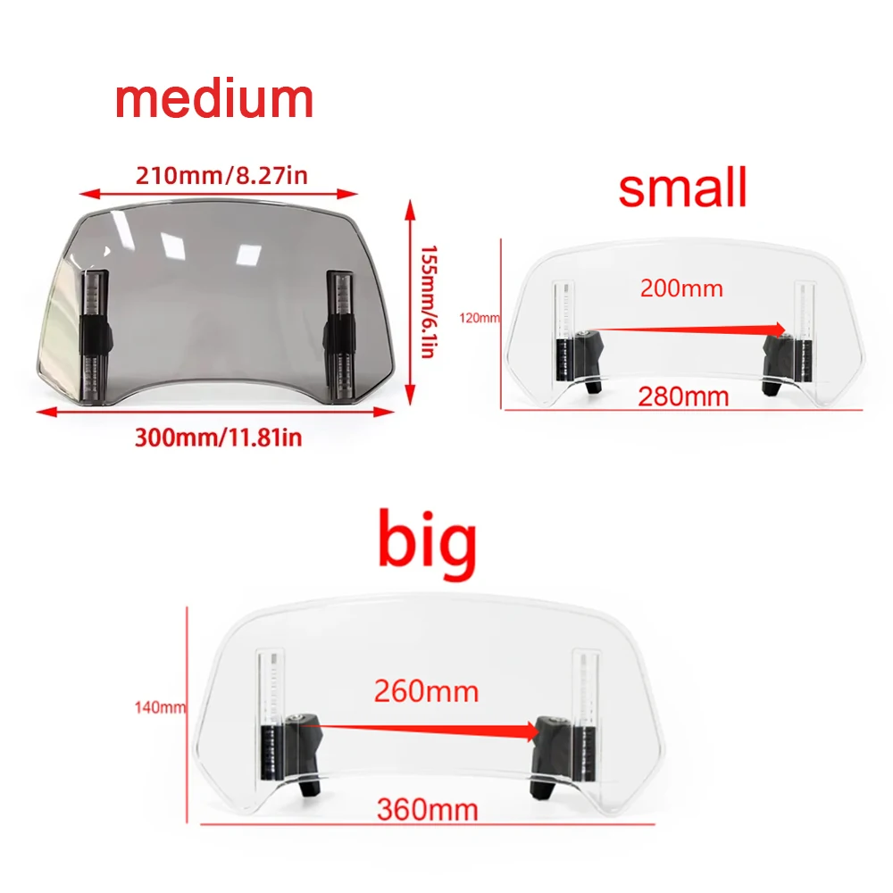 Universal Adjustable Windscreen Extension Deflector For Suzuki VStrom 650 GS650 Bandit GSF 650 /V-Strom GSF600 Skywave DR-Z400