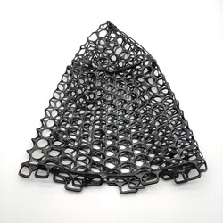 Small Rubber Net Head Depth 32cm Outdoor Fishing Hand Net Accessories Black Without Ring