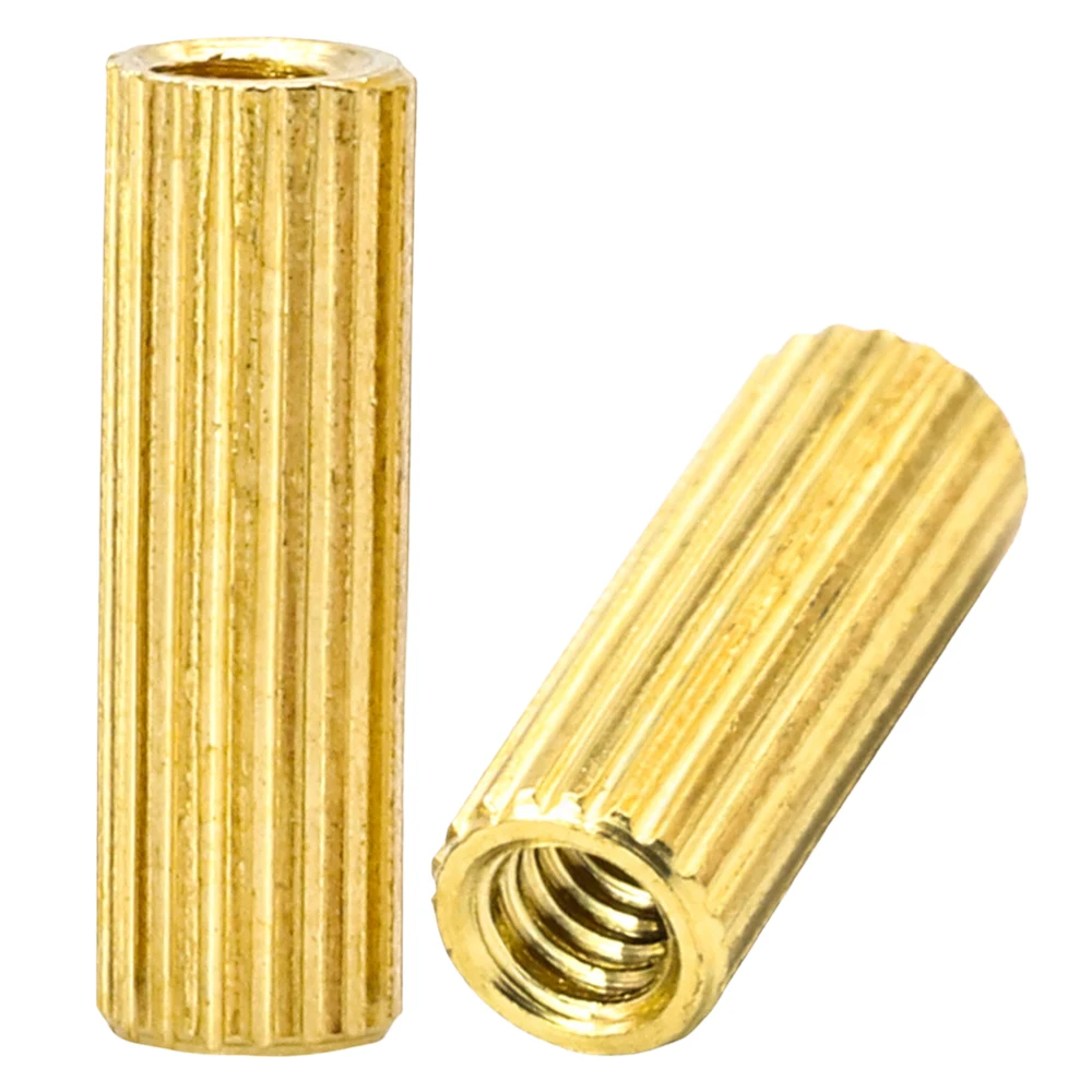 20pcs Brass Knurled Round Double Female Standoff Spacer M2 Length 3-42mm Copper Cylindrical Support Pillar Column For PCB Board