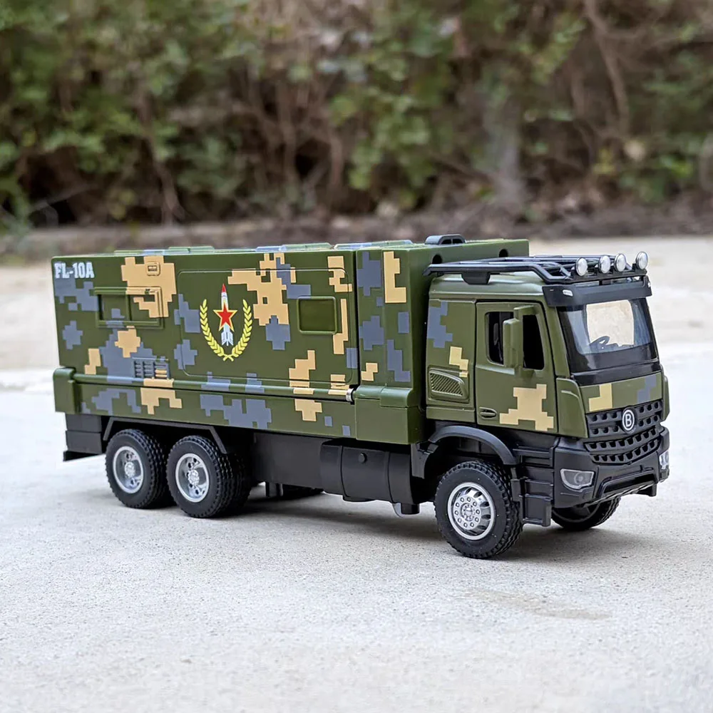 1:35 FL-10A modelos em miniatura carros brinquedos roda puxar para trás portas abertas míssil militar veículos transporte caminhão modelo decoração de casa