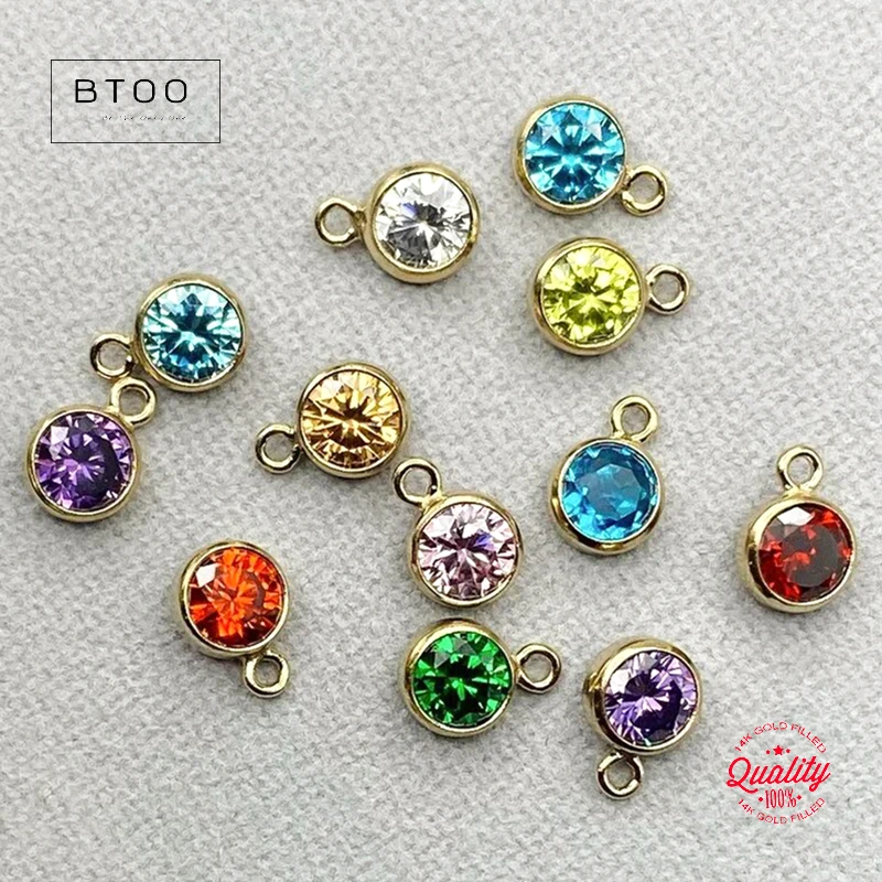 

3 мм 14 К позолоченный камень, подвески AAA Cz, безель, серьги, подвески, объемные постоянные ювелирные изделия, высокое качество