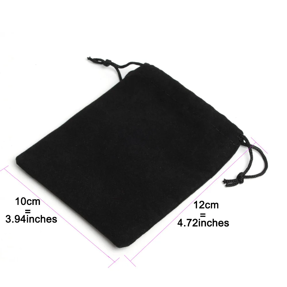 Bolsa con cordón de terciopelo negro, bolsas de regalo de joyería, Navidad, fiesta de boda, bolsas de recuerdo para embalaje, bolsita, bombones, 10x12cm, 50 unidades