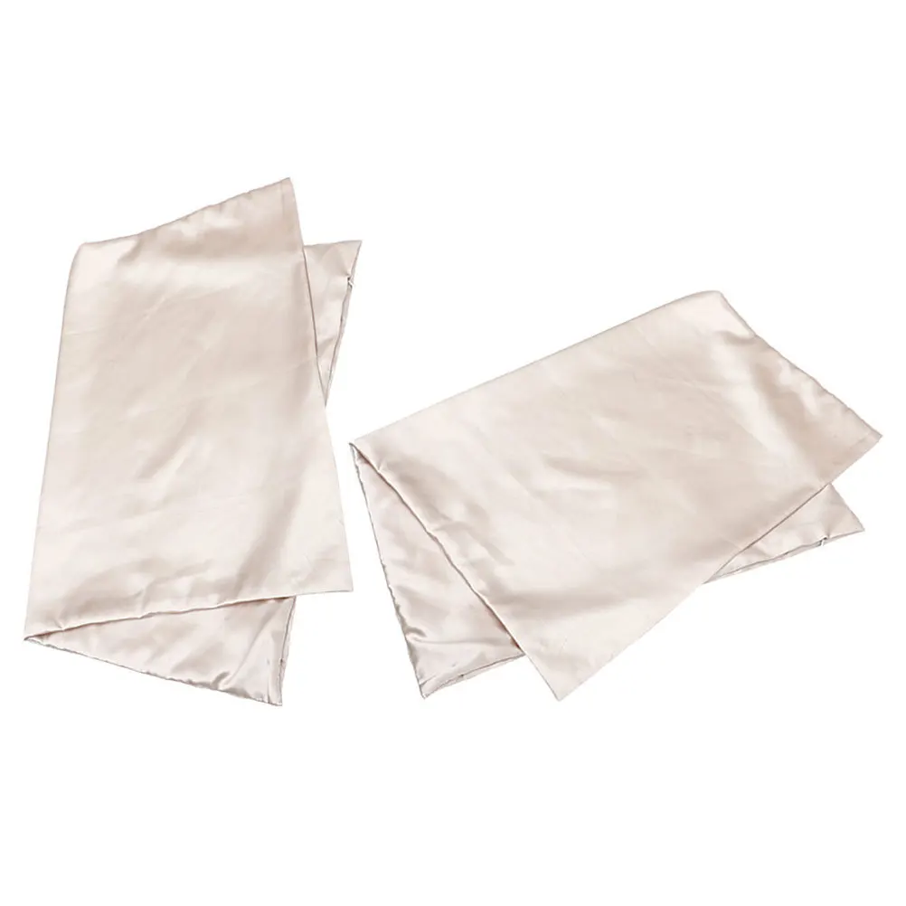

1Pair Ice Silk Pillowcase Minimalist Solid Color Cooling Pillow Covers Washable Bed Pillow Protector for Bedroom Home Use