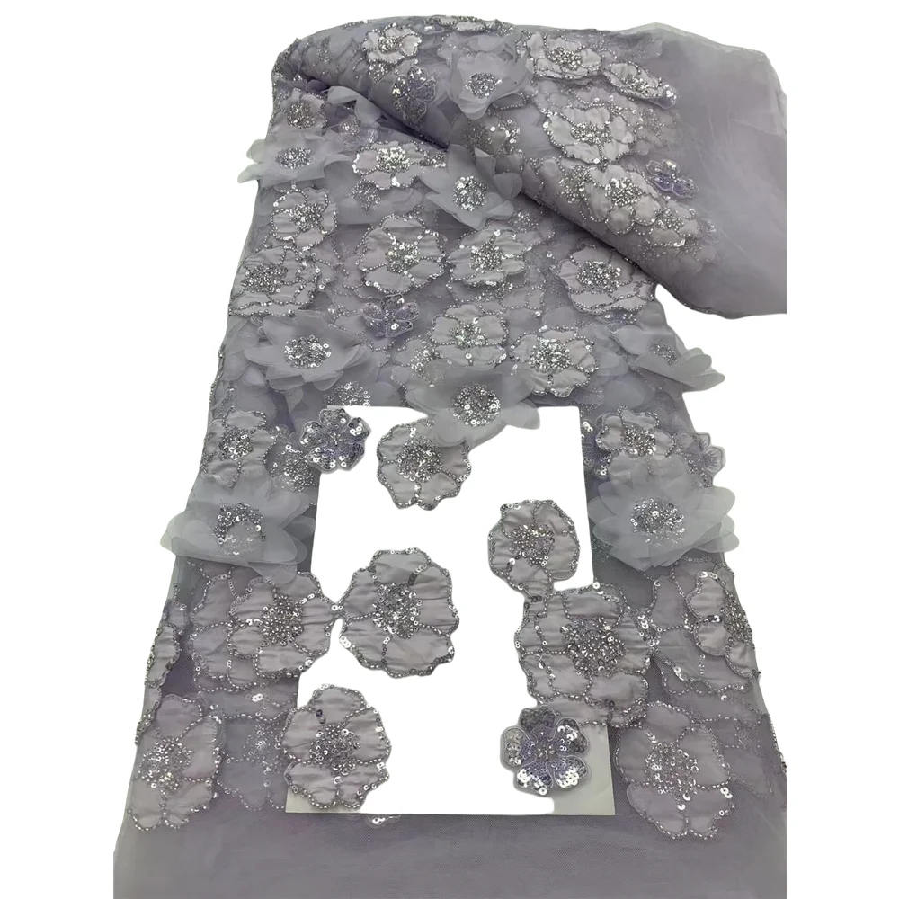 

Высококачественная роскошная кружевная ткань ручной работы с бусинами, искусственная африканская нигерийская вышивка, французское Тюлевое кружево